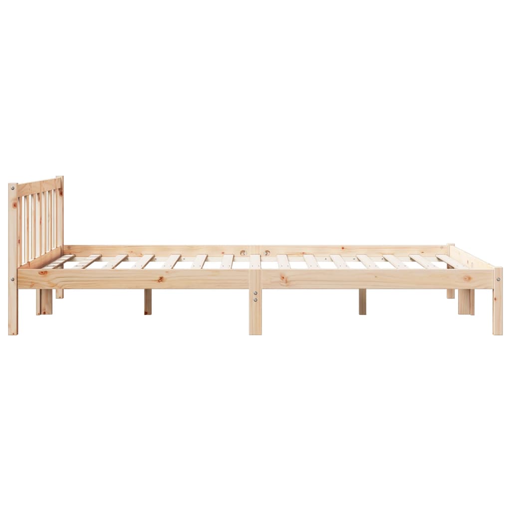 Cama extra longa sem colchão 140x210 cm pinho maciço branco
