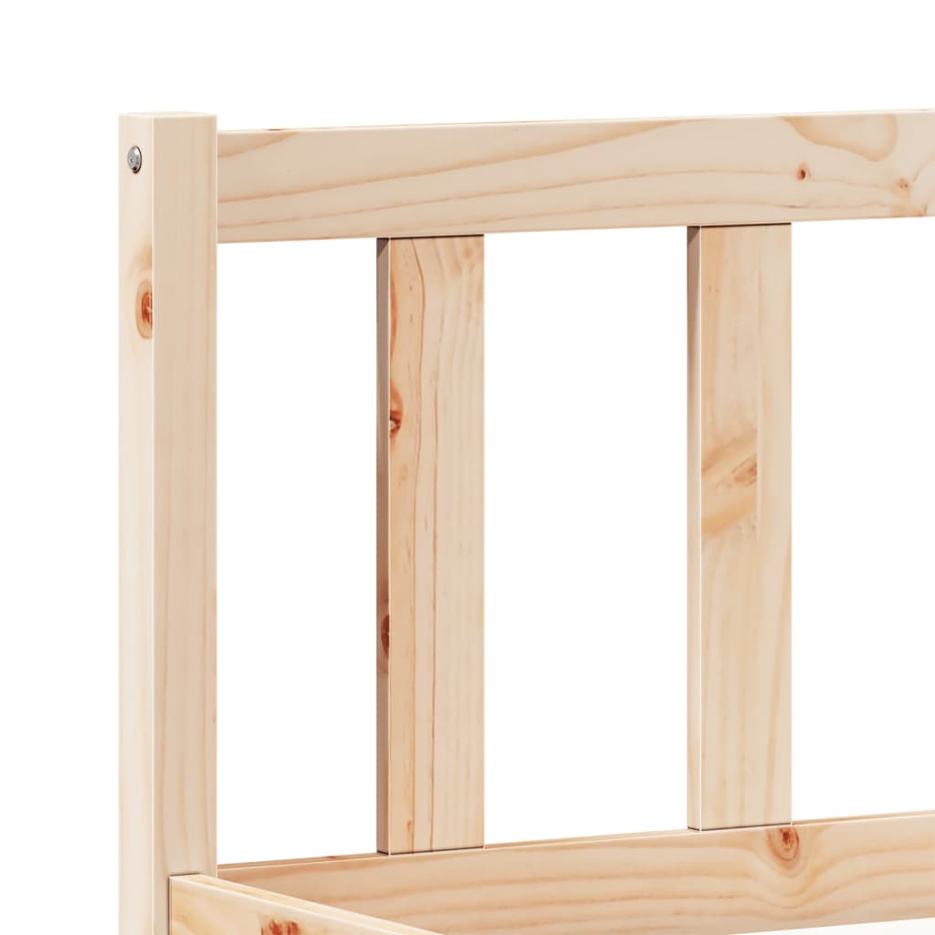 Cama extra longa sem colchão 140x210 cm pinho maciço branco
