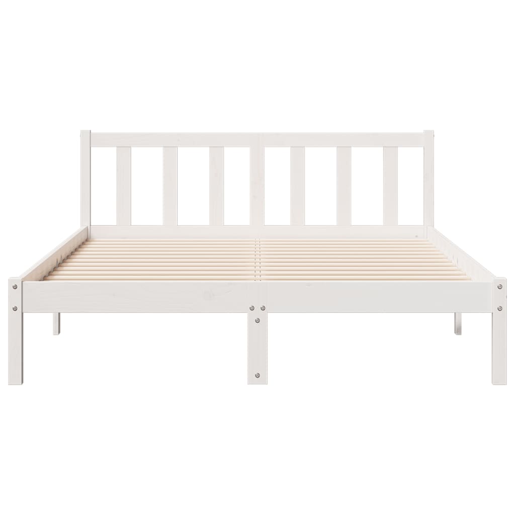 Cama extra longa sem colchão 140x210 cm pinho maciço branco