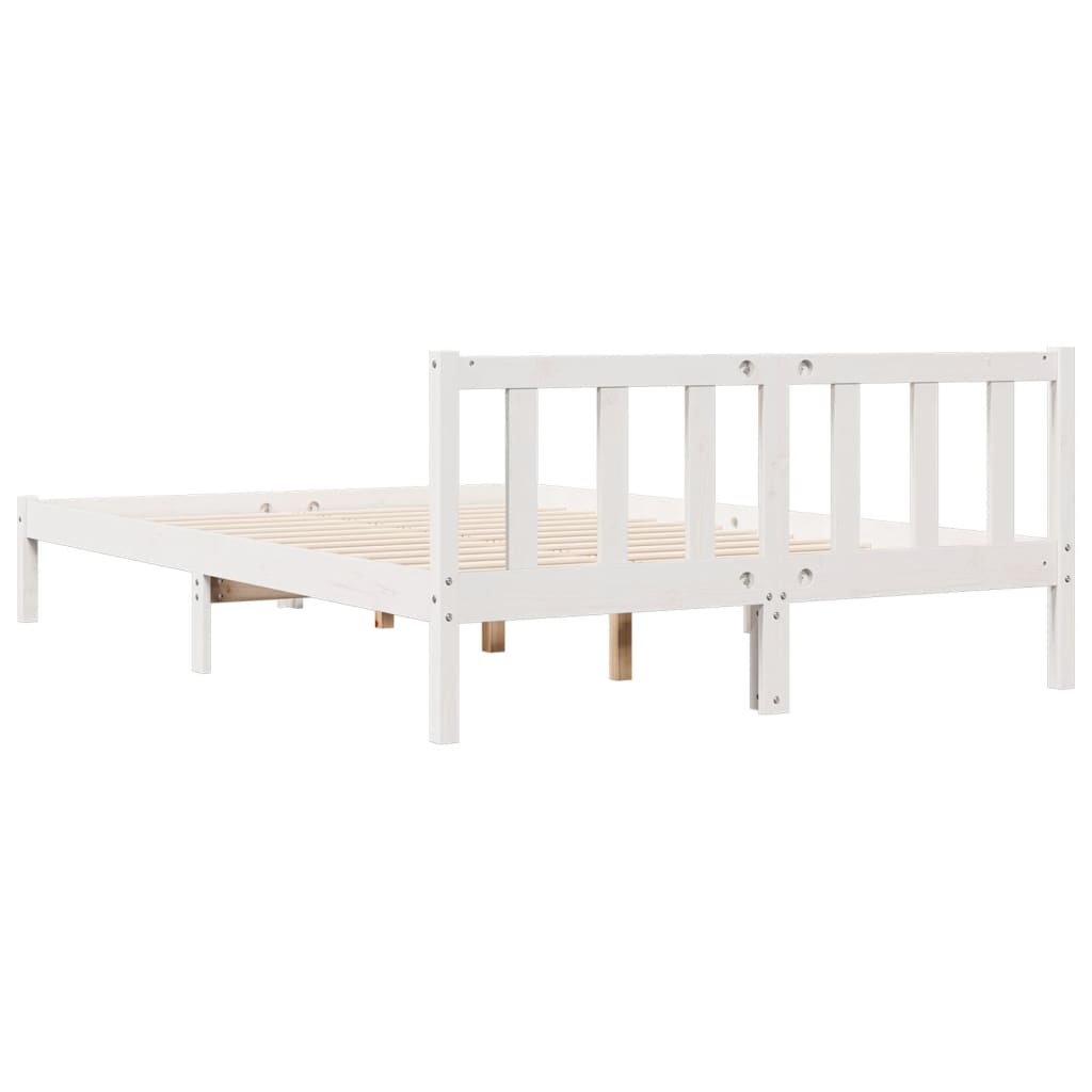 Cama extra longa sem colchão 140x210 cm pinho maciço branco