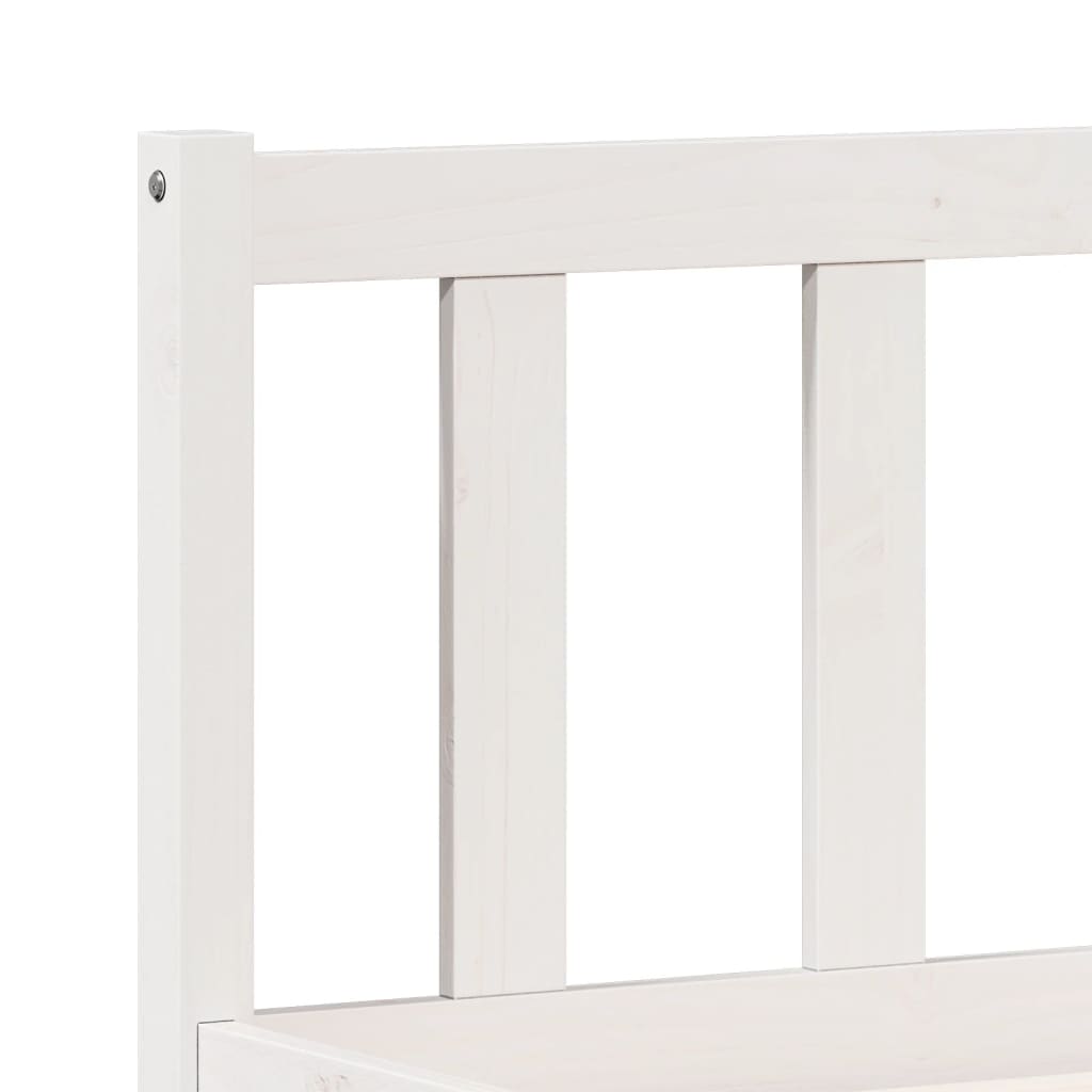 Cama extra longa sem colchão 140x210 cm pinho maciço branco