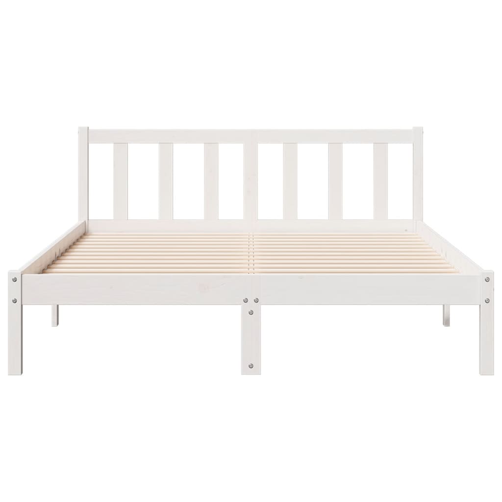 Cama extra longa sem colchão 140x210 cm pinho maciço branco