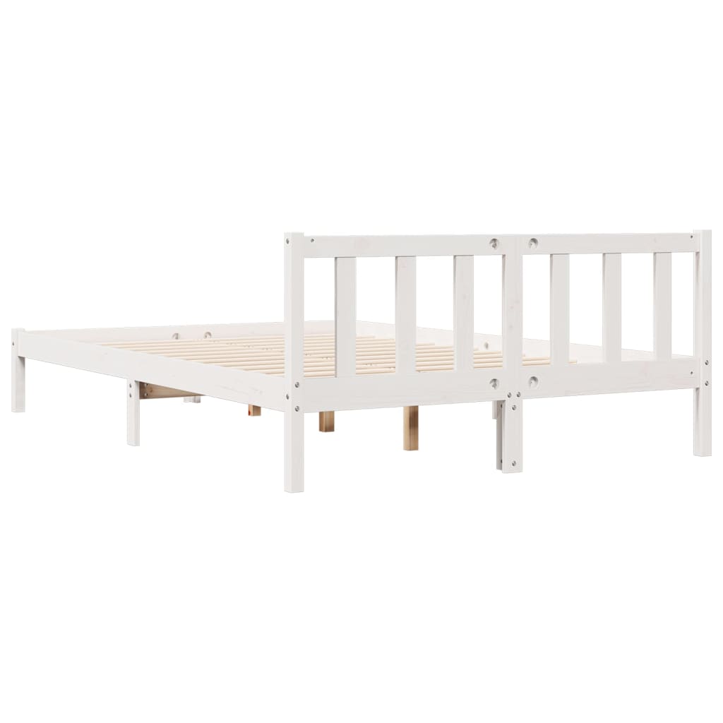 Cama extra longa sem colchão 140x210 cm pinho maciço branco