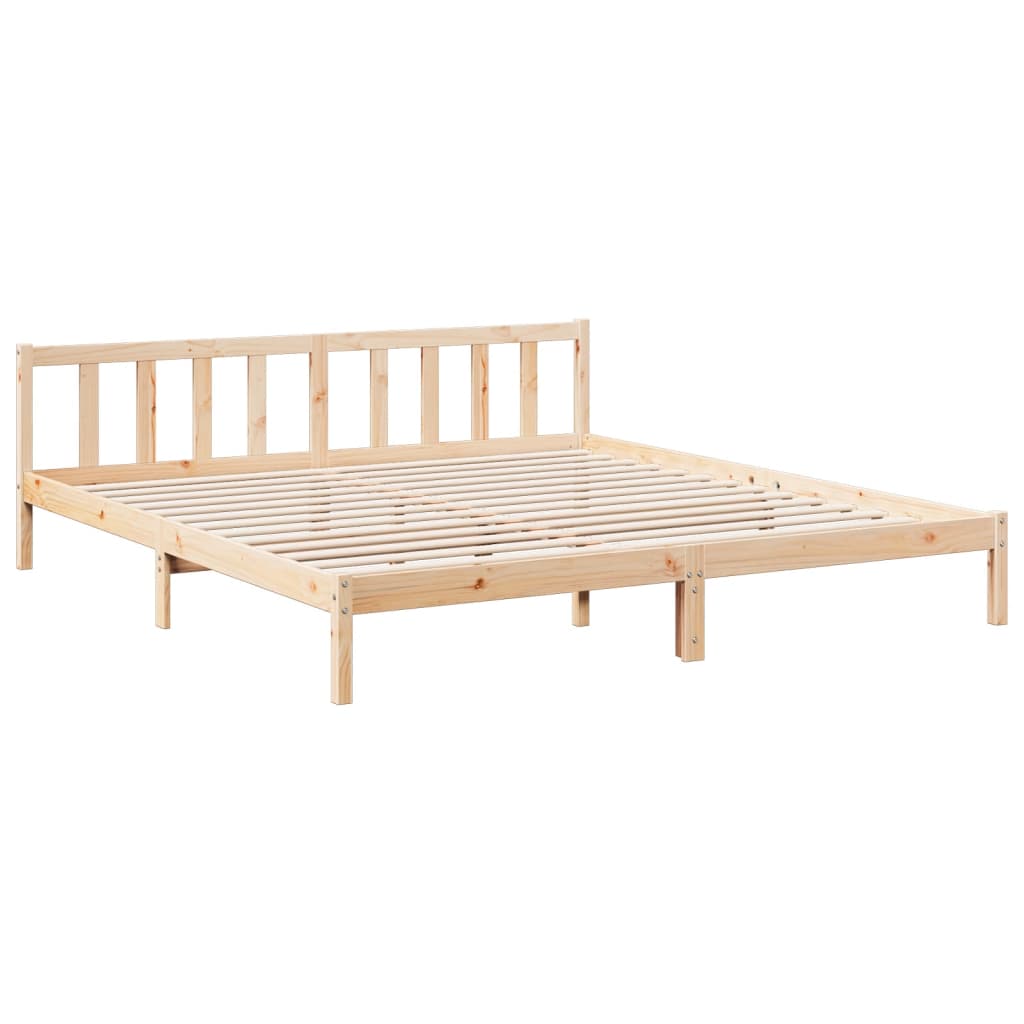 Cama extra longa sem colchão 140x210 cm pinho maciço branco