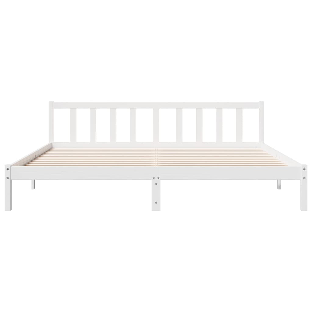Cama extra longa sem colchão 140x210 cm pinho maciço branco