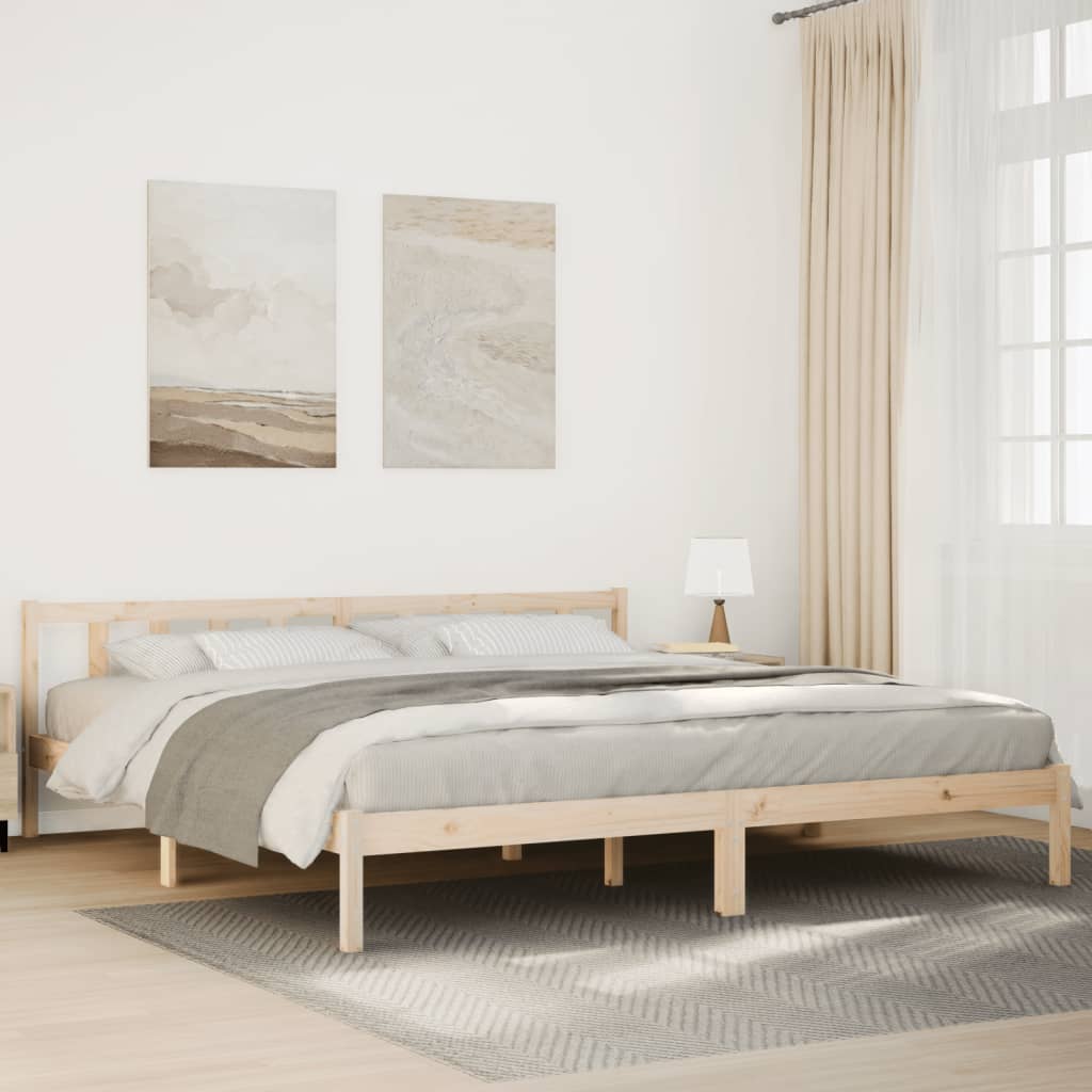 Cama extra longa sem colchão 140x210 cm pinho maciço branco