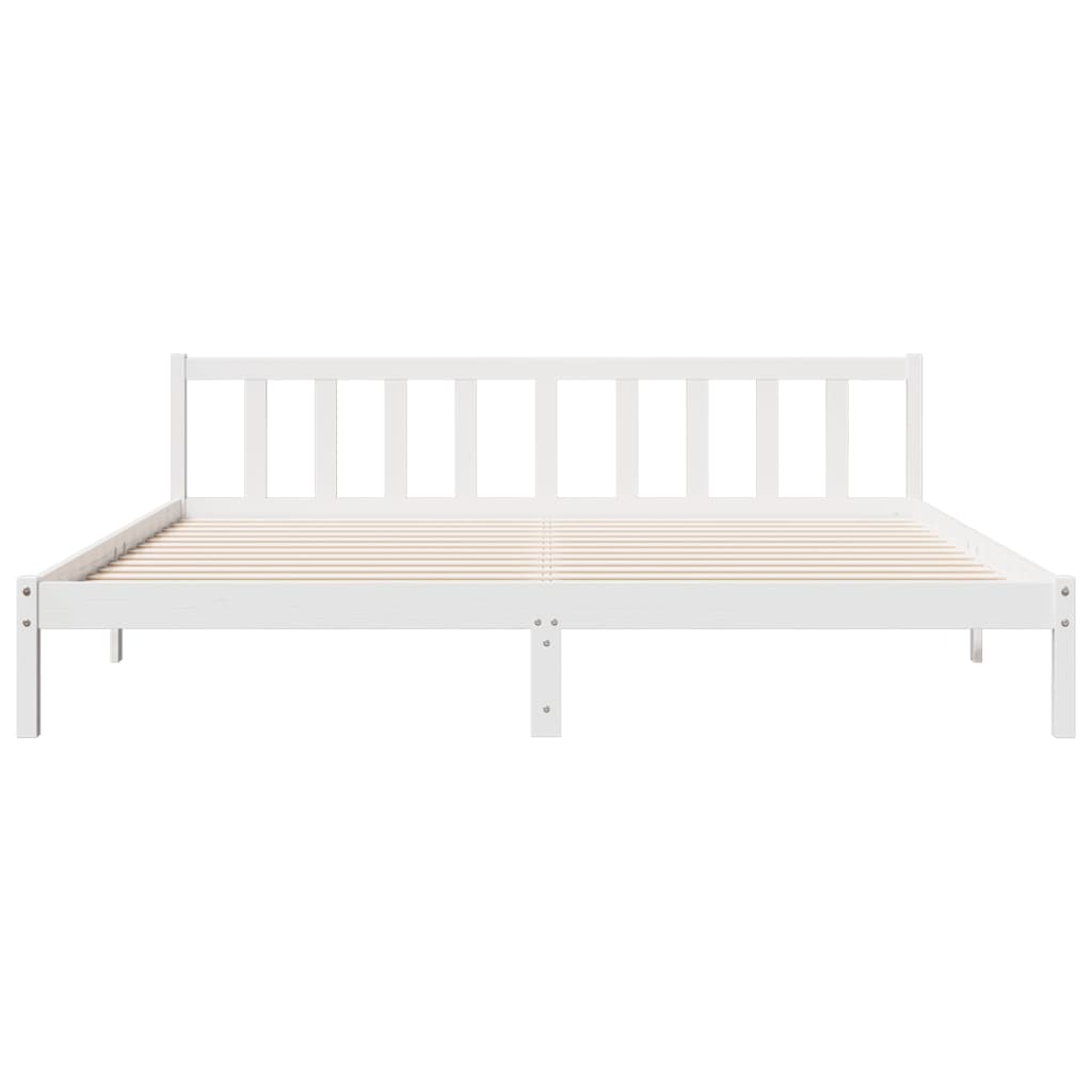 Cama extra longa sem colchão 140x210 cm pinho maciço branco