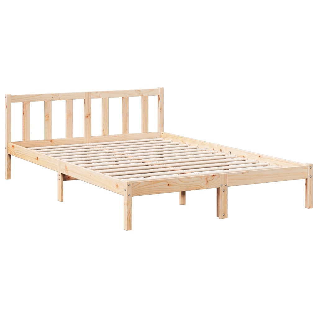Cama extra longa sem colchão 140x210 cm pinho maciço branco