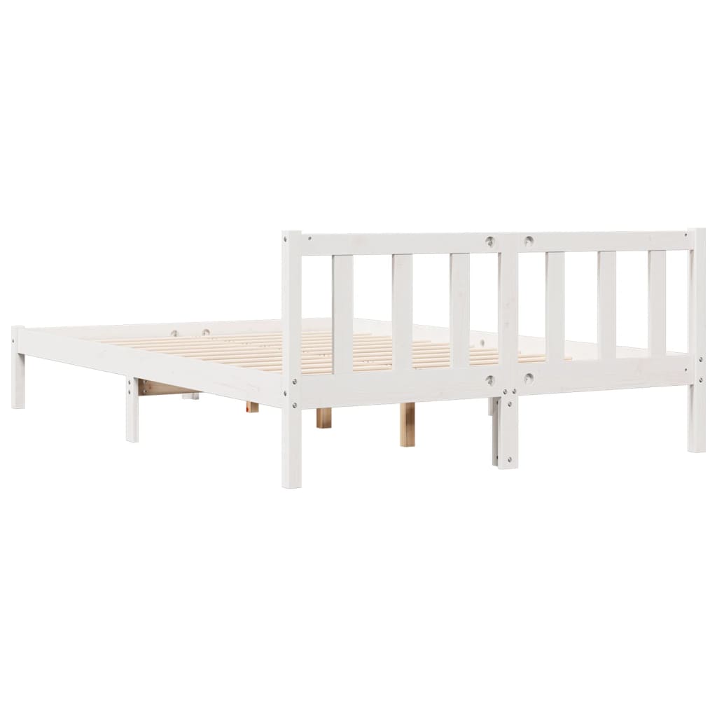Cama extra longa sem colchão 140x210 cm pinho maciço branco