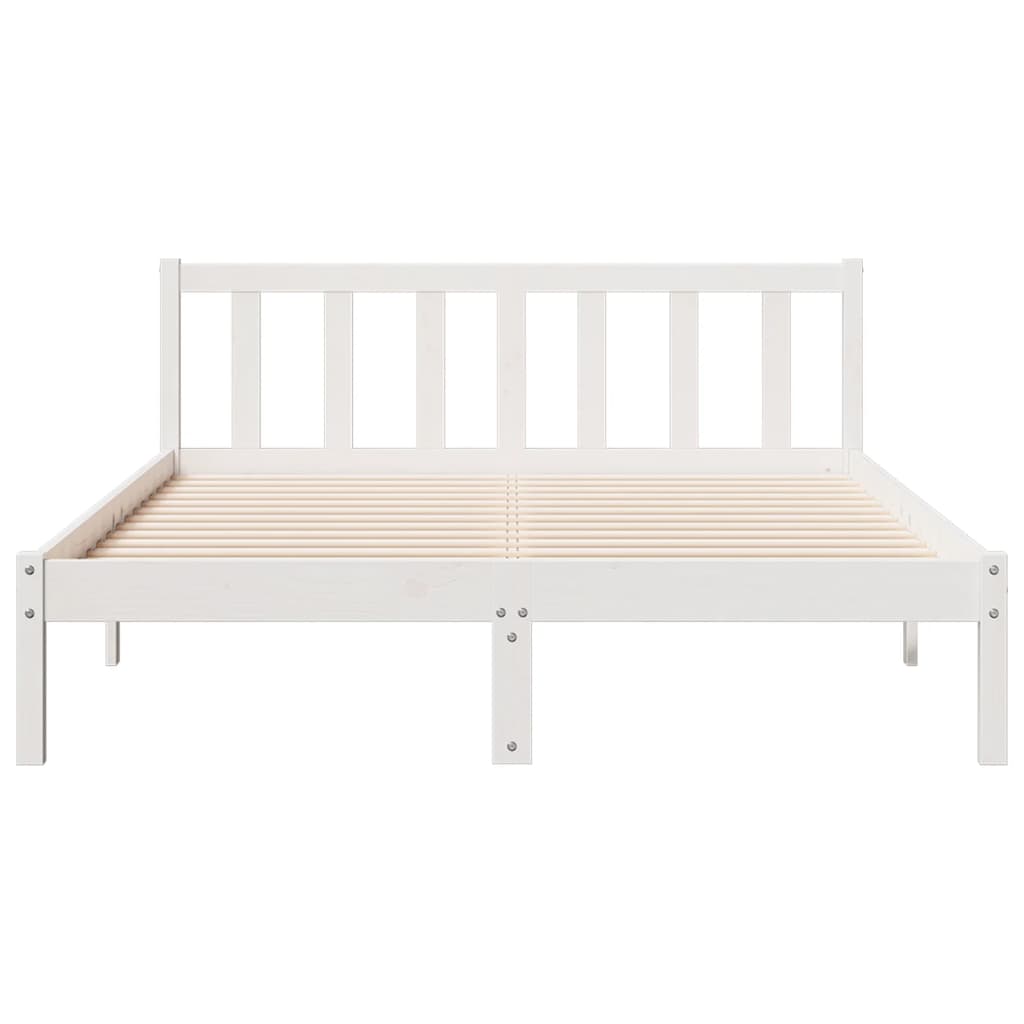 Cama extra longa sem colchão 140x210 cm pinho maciço branco