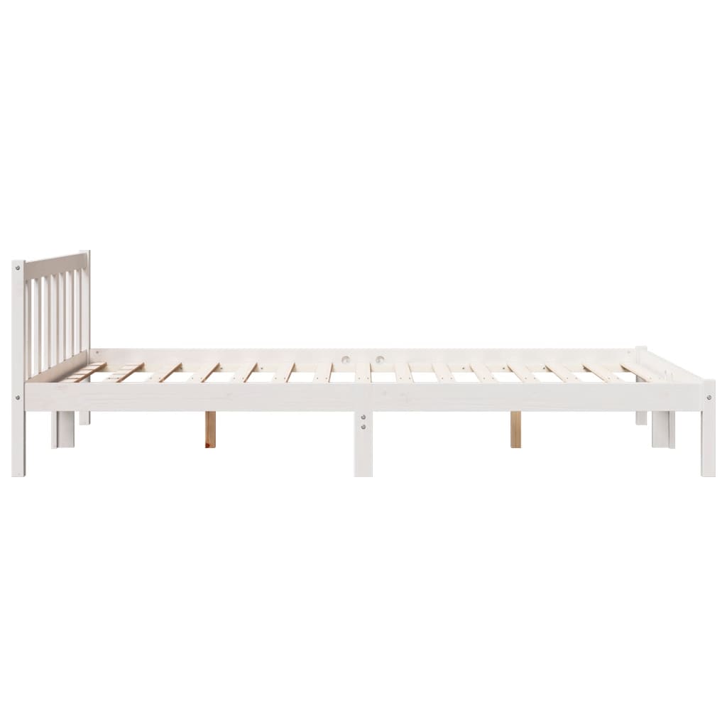 Cama extra longa sem colchão 140x210 cm pinho maciço branco