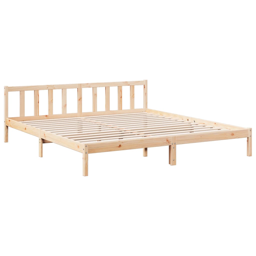 Cama extra longa sem colchão 140x210 cm pinho maciço branco