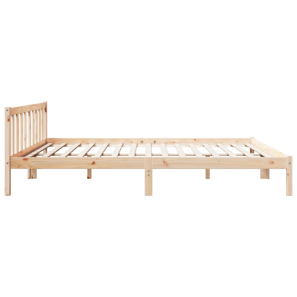 Cama extra longa sem colchão 140x210 cm pinho maciço branco