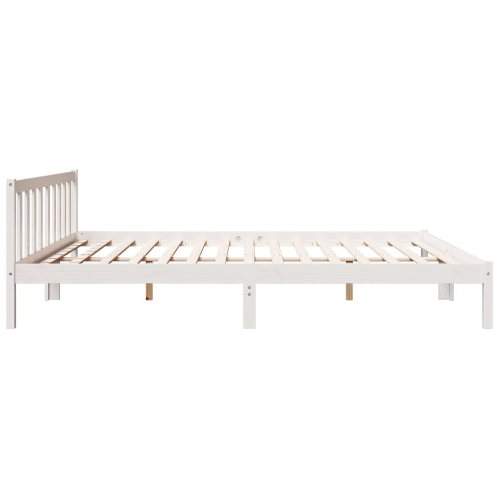 Cama extra longa sem colchão 140x210 cm pinho maciço branco