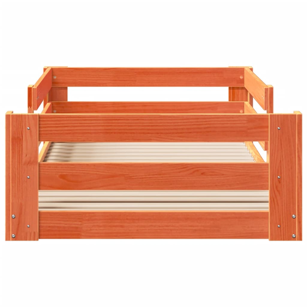 Cama sem colchão 100x200 cm pinho maciço castanho-mel