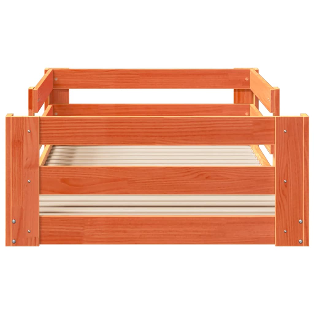 Cama sem colchão 70x140 cm madeira de pinho maciça castanho-mel