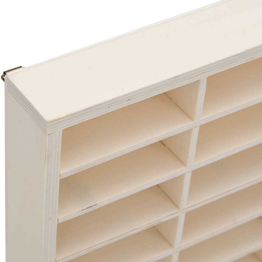 Vitrine de colecionador de madeira com 80 compartimentos 80x4,5x40,5cm