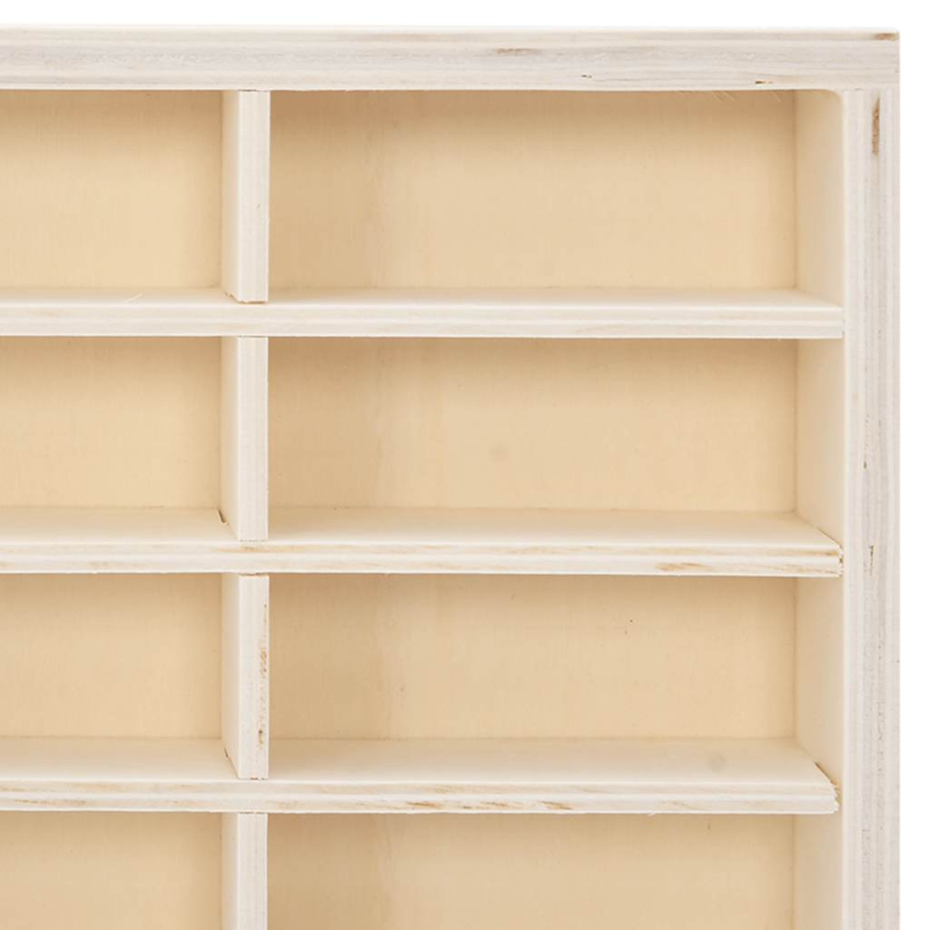 Vitrine de colecionador de madeira com 80 compartimentos 80x4,5x40,5cm