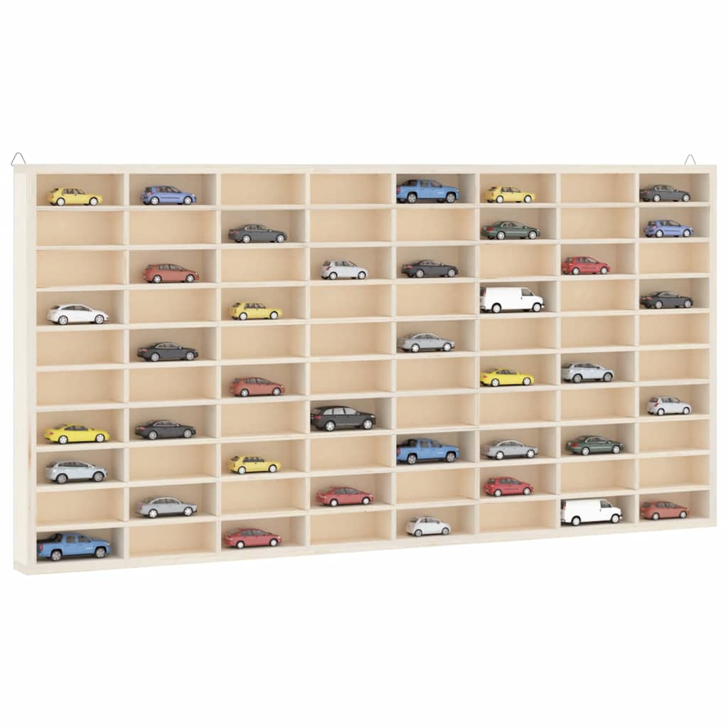 Vitrine de colecionador de madeira com 80 compartimentos 80x4,5x40,5cm
