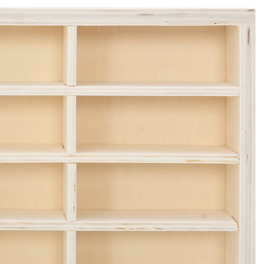 Vitrine de colecionador de madeira com 60 compartimentos 60x4,5x40,5cm