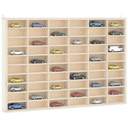 Vitrine de colecionador de madeira com 60 compartimentos 60x4,5x40,5cm