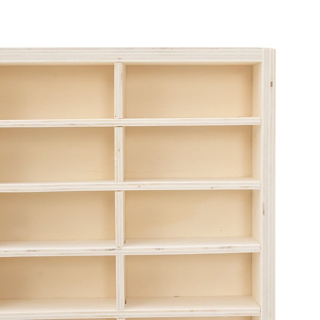 Vitrine de colecionador de madeira com 90 compartimentos 50,5x4,5x79cm