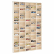 Vitrine de colecionador de madeira com 90 compartimentos 50,5x4,5x79cm