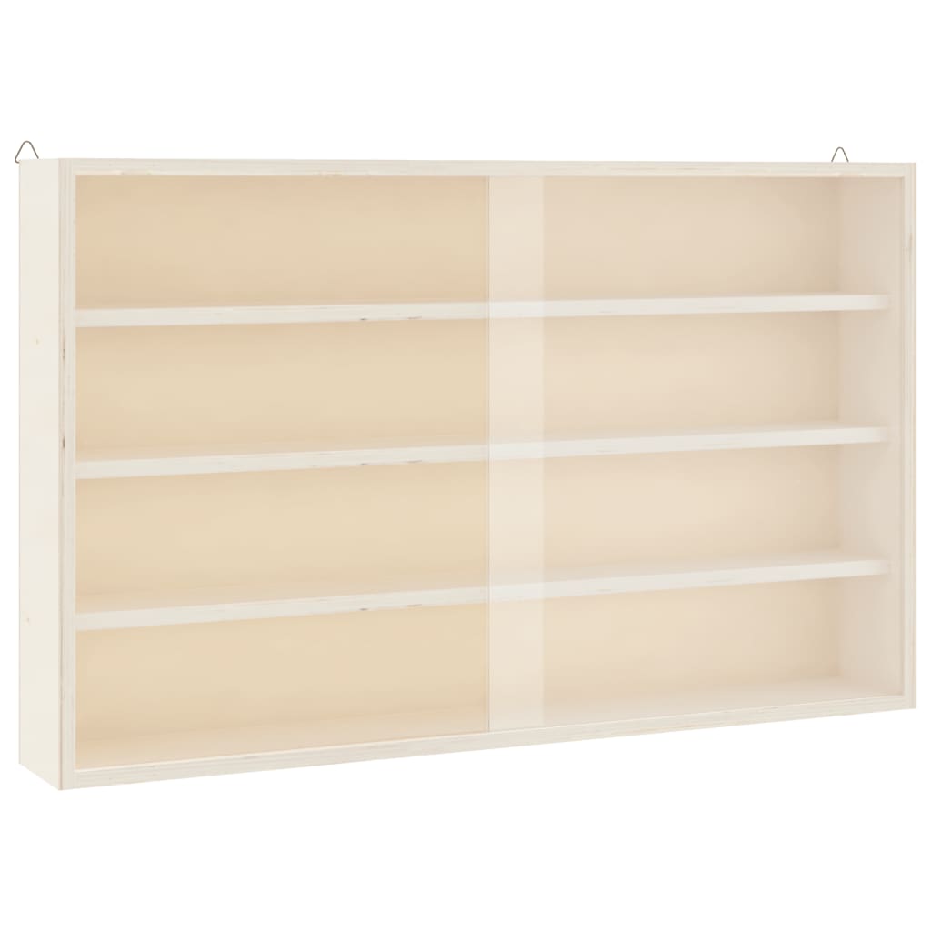 Vitrine de colecionador de madeira com portas 60x8,5x37cm