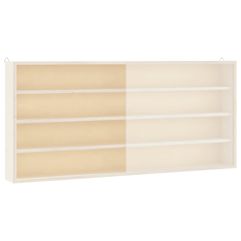 Vitrine de colecionador de madeira com portas 80x8,5x37cm