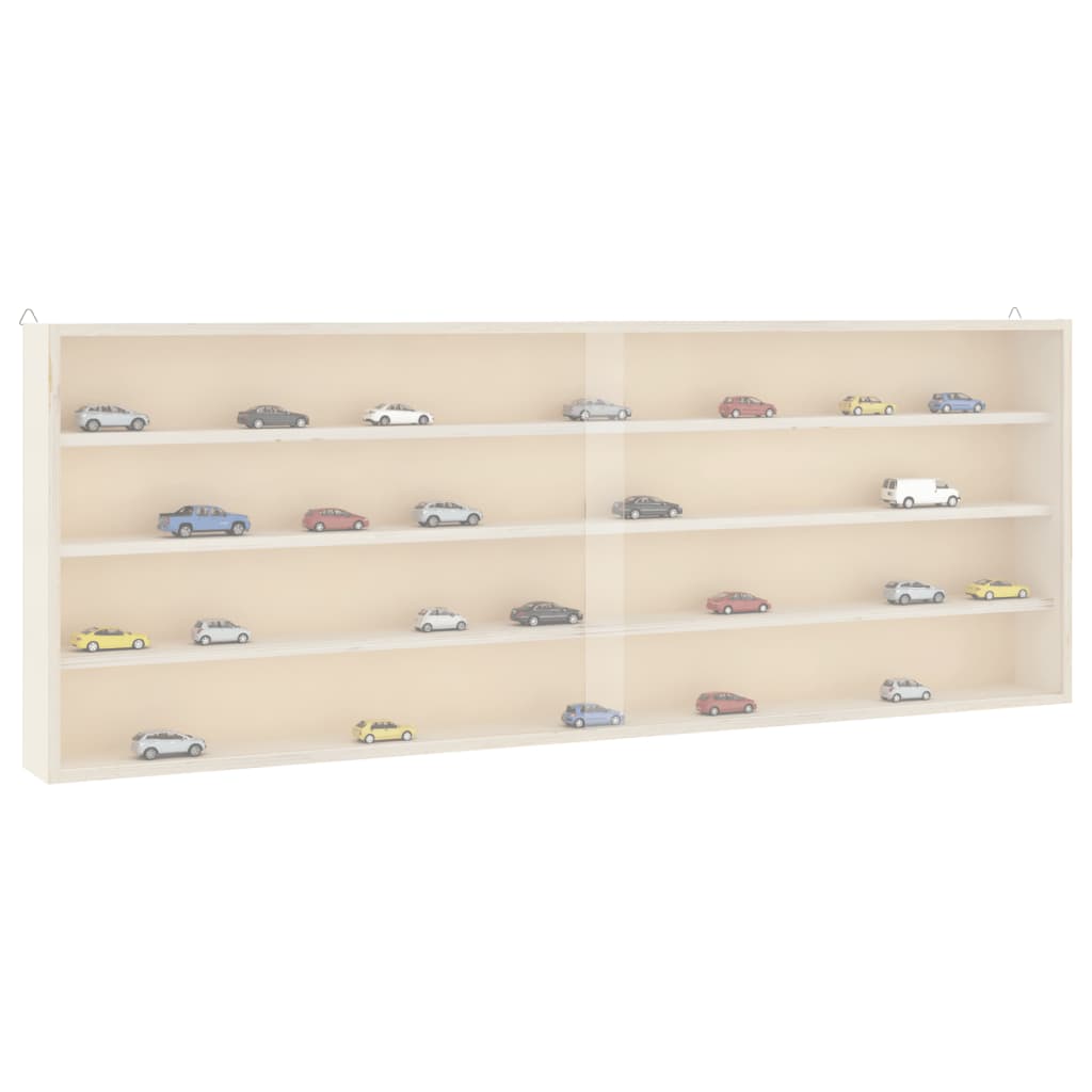 Vitrine de colecionador de madeira com portas 100x8,5x37 cm