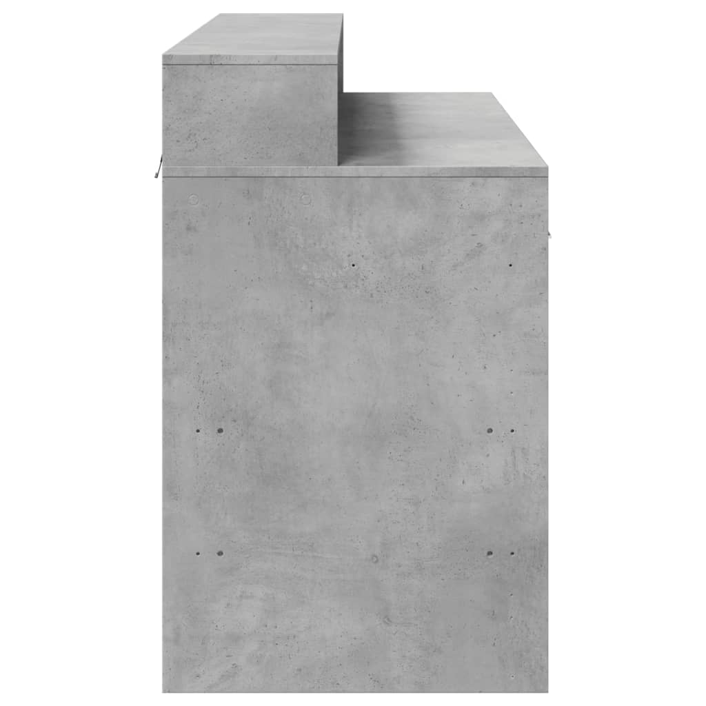 Secretária luzes LED 120x55x91 cm deriv. madeira cinza cimento
