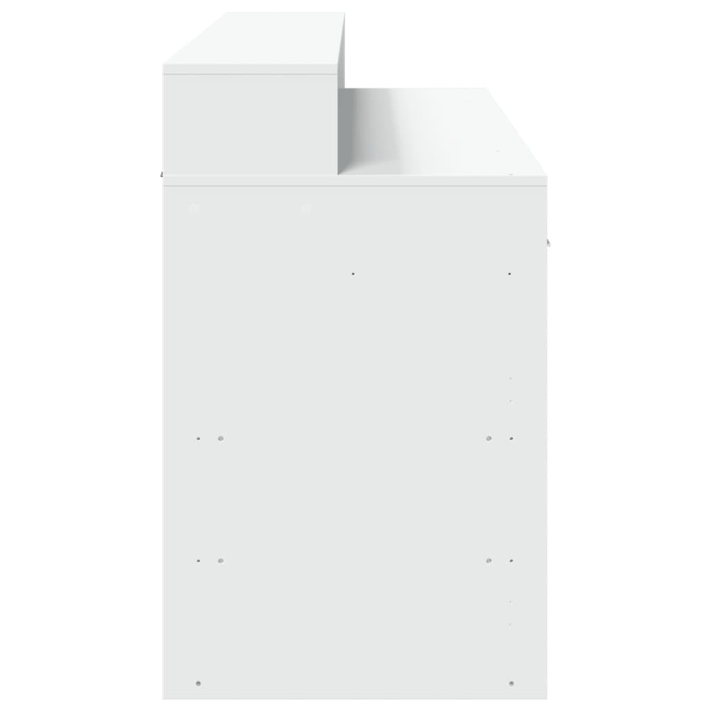 Secretária c/ luzes LED 140x55x91 cm derivados madeira branco