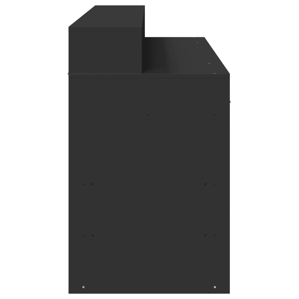 Secretária c/ luzes LED 140x55x91 cm derivados de madeira preto