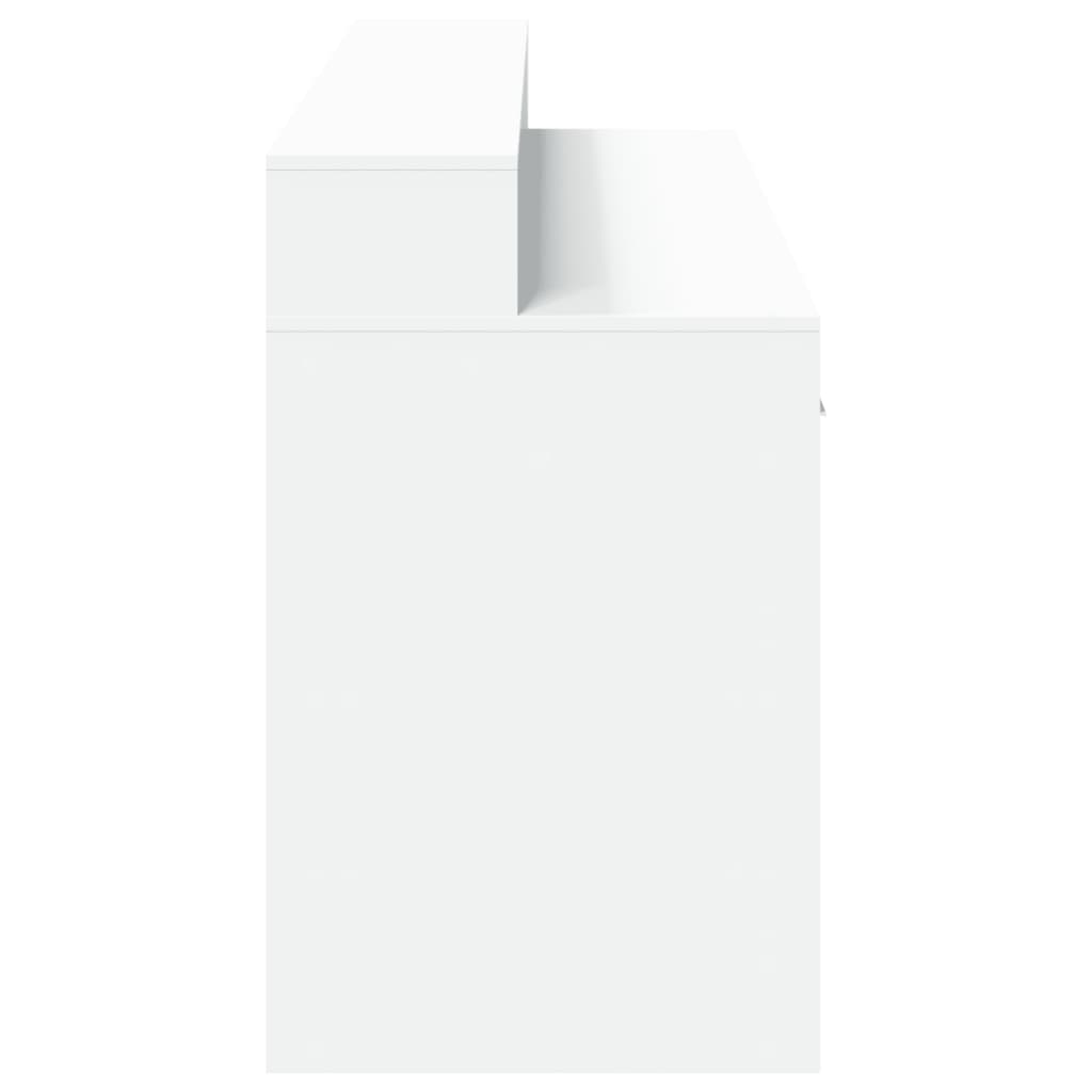 Secretária c/ luzes LED 140x55x91cm derivados de madeira branco