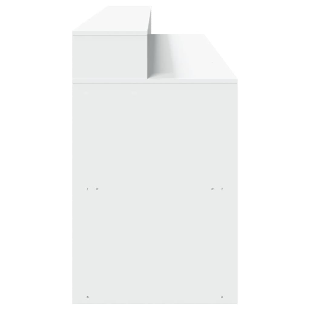Secretária c/ luzes LED 160x55x91cm derivados de madeira branco