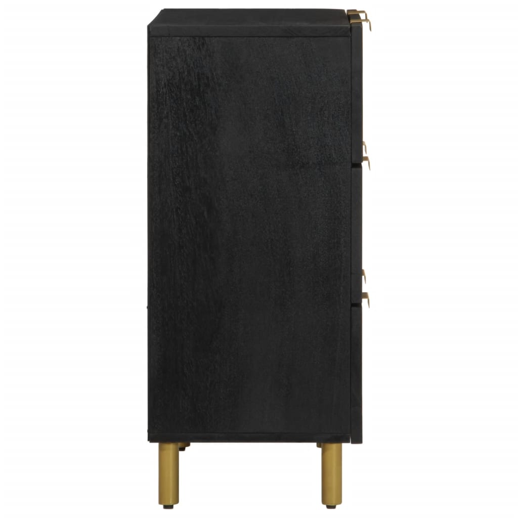 Aparadores 2 pcs 60x33x75 cm derivados de madeira preto