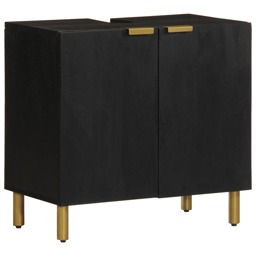2 pcs conjunto móveis casa de banho derivados de madeira preto