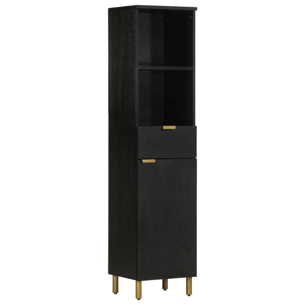 3 pcs conjunto móveis casa de banho derivados de madeira preto