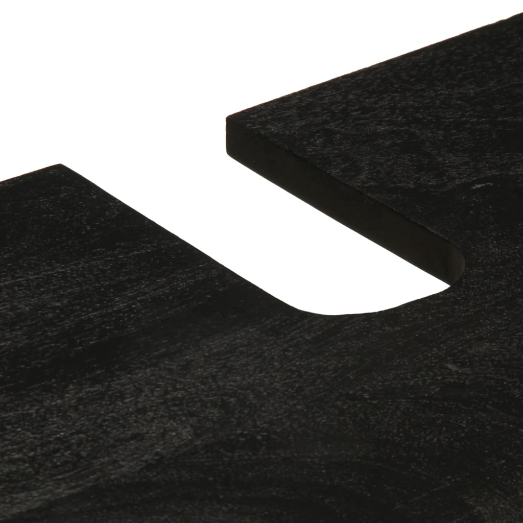 5 pcs conj. móveis de casa de banho derivados de madeira preto