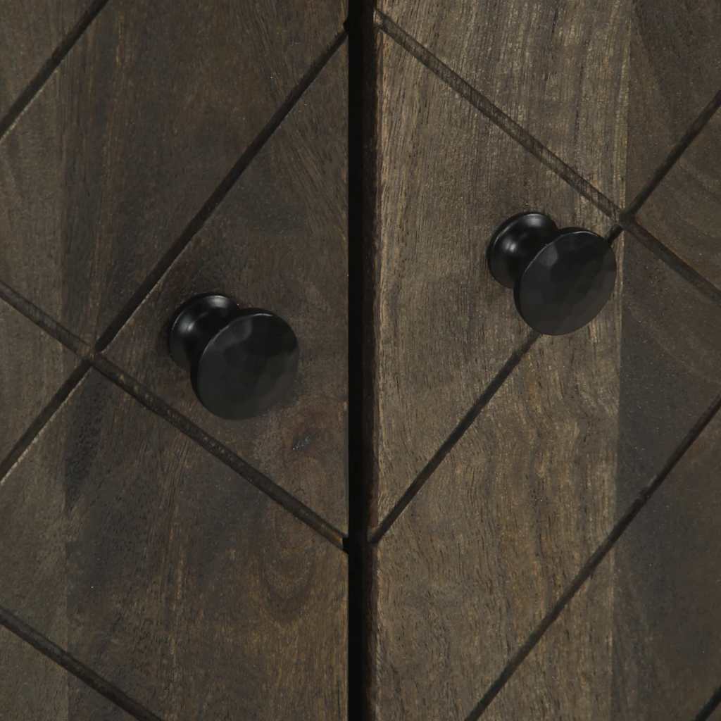 3 Peças Aparadores preto 60x33x75 cm madeira maciça manga