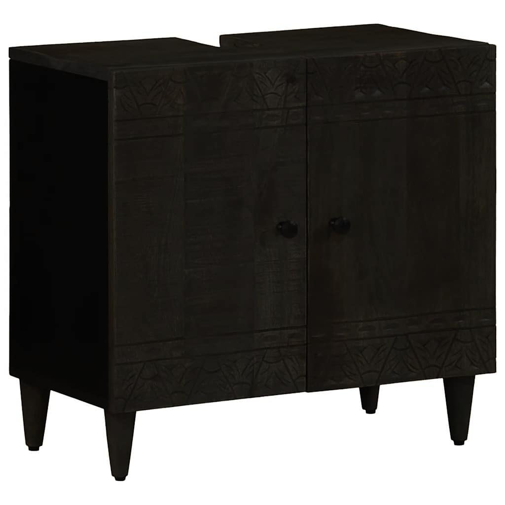 2 pcs conj. móveis p/ casa de banho madeira mangueira maciça