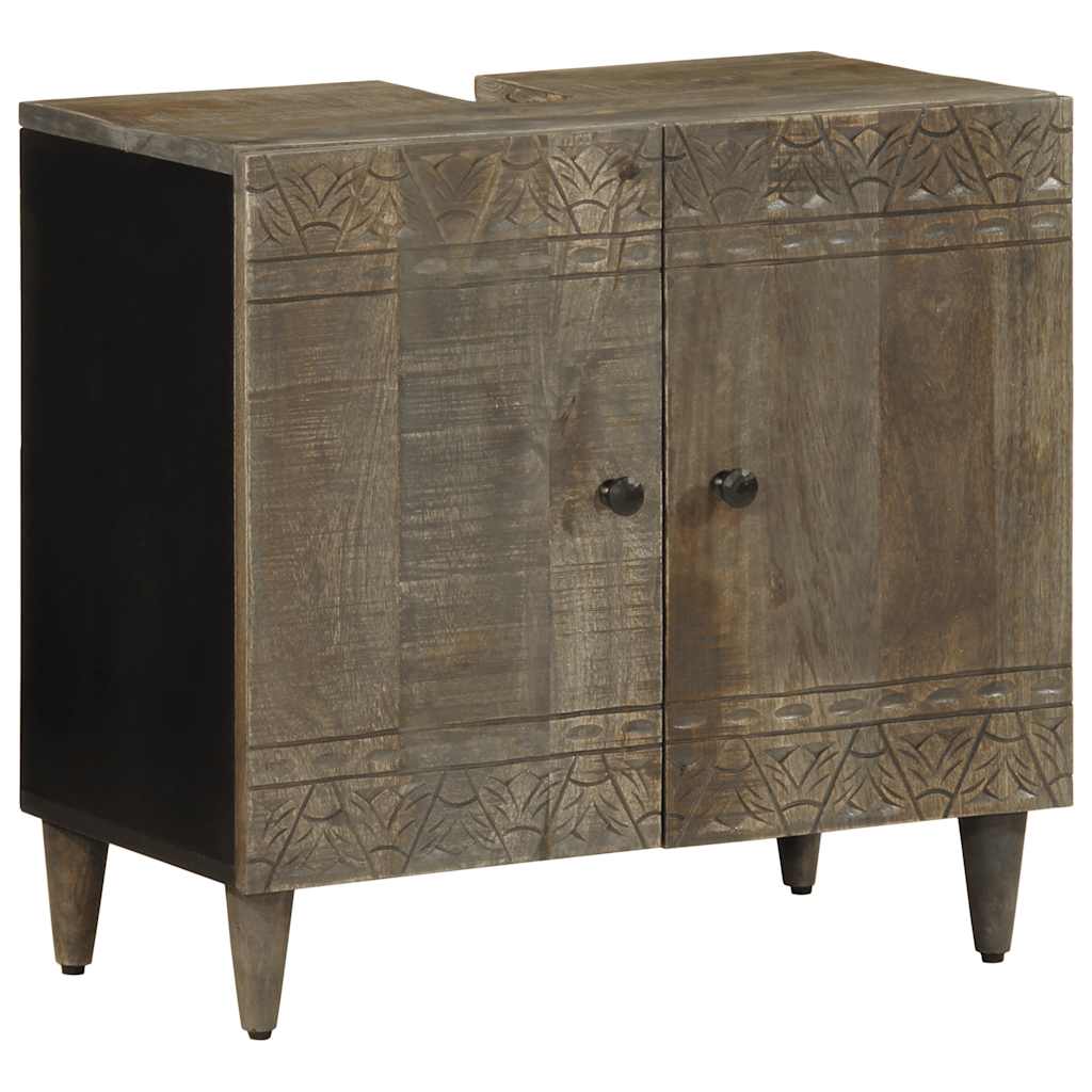 4 pcs conj. móveis p/ casa de banho madeira de mangueira maciça