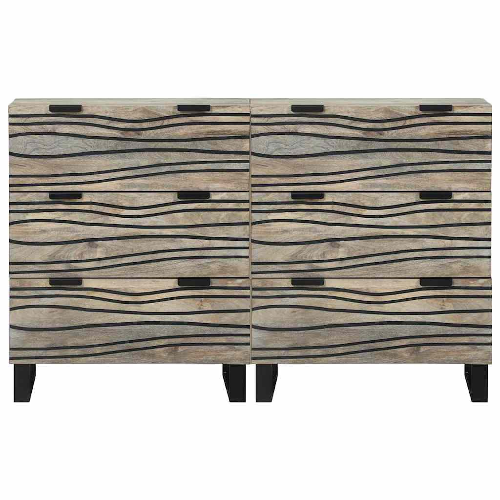 Aparadores com gaveta 2 pcs Branco 60 x 33.5 x 75 cm