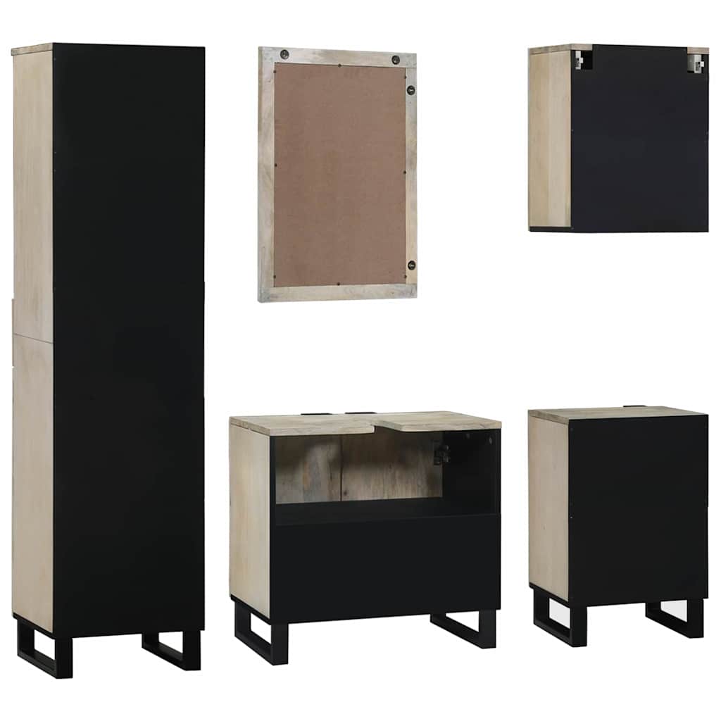 Conjunto de Móveis para Banheiro com gaveta 5 pcs Marrom Noz