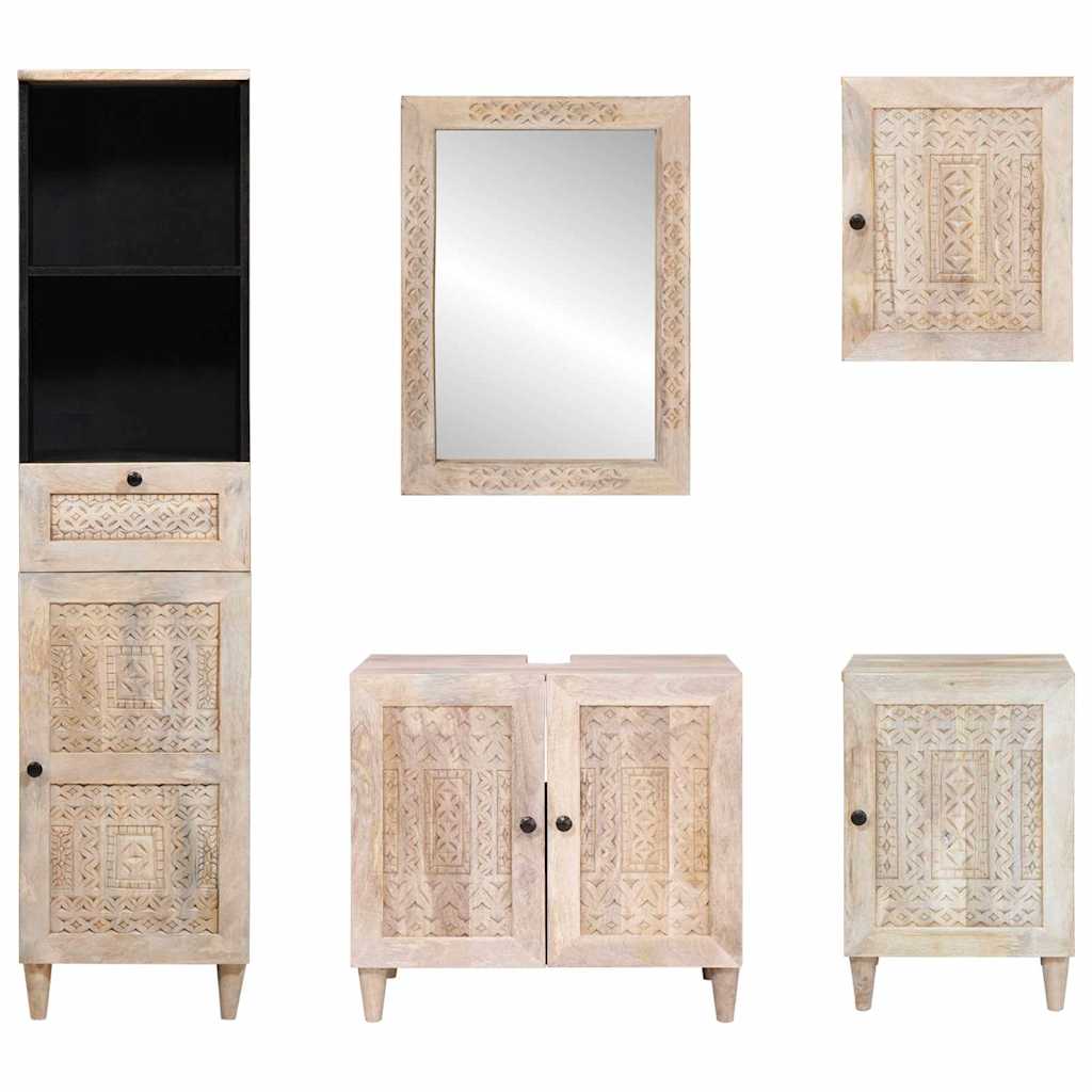 Conjunto de Móveis para Banheiro com gaveta 5 pcs Branco