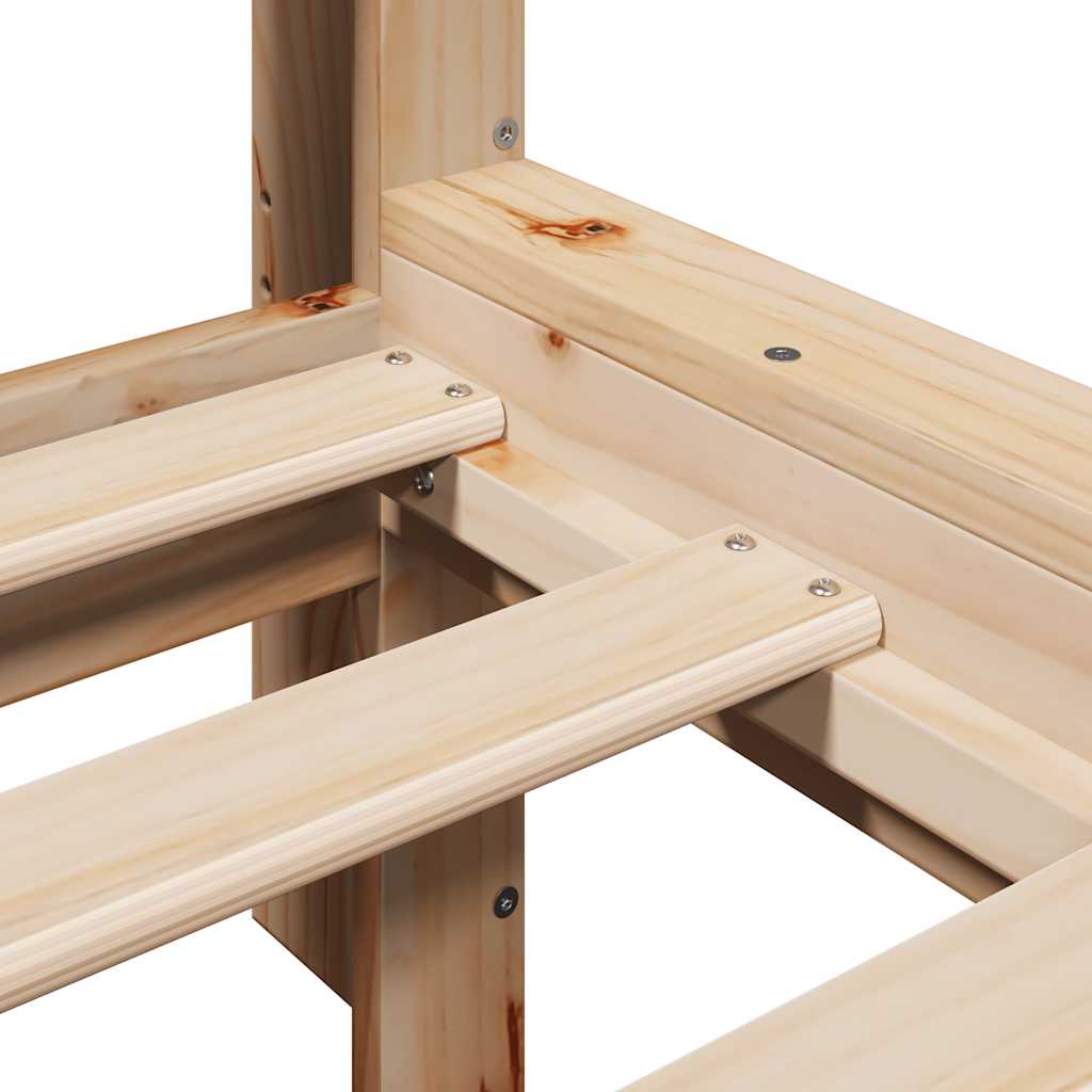 Cama com estante sem colchão 135x190 cm pinho maciço