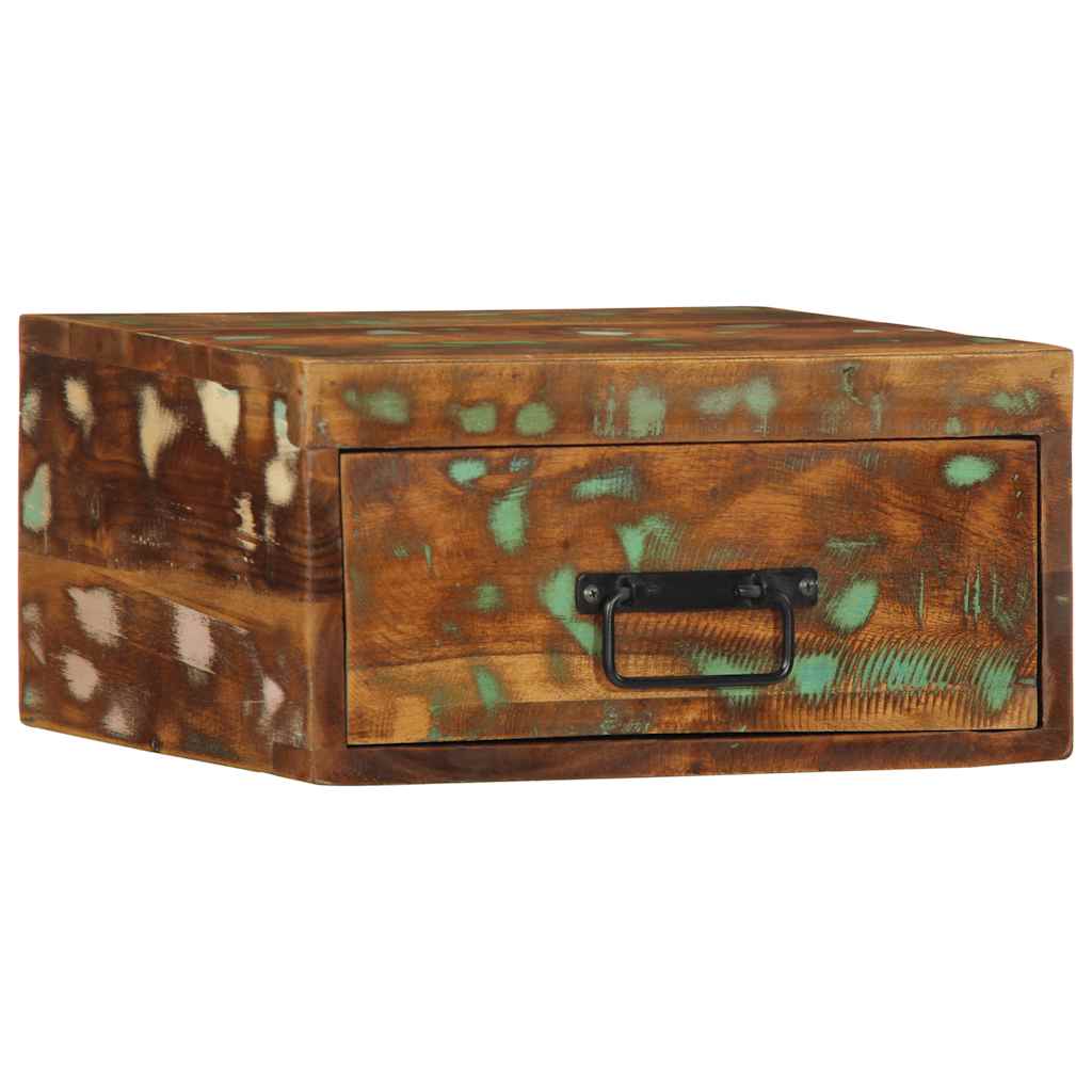 Mesa de cabeceira de parede madeira recuperada maciça