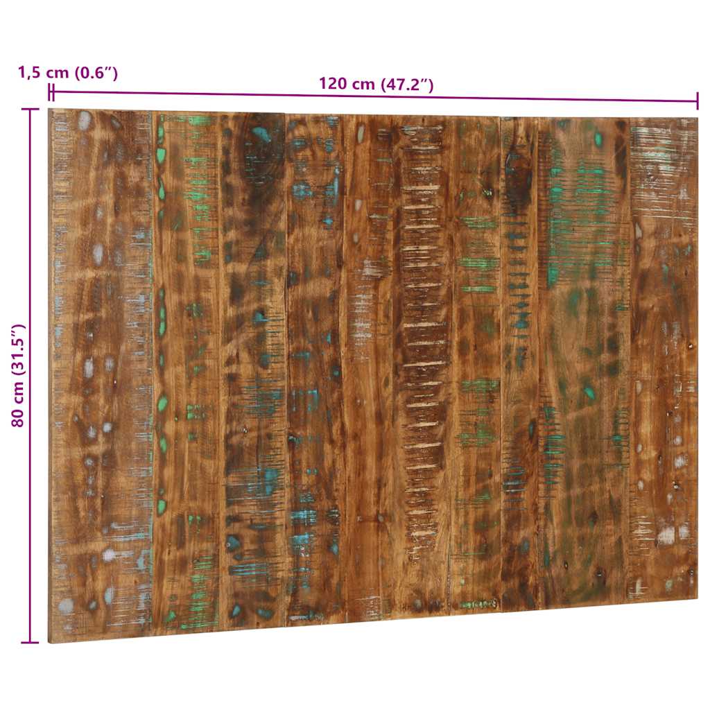 Cabeceira 120 cm madeira recuperada maciça multicor