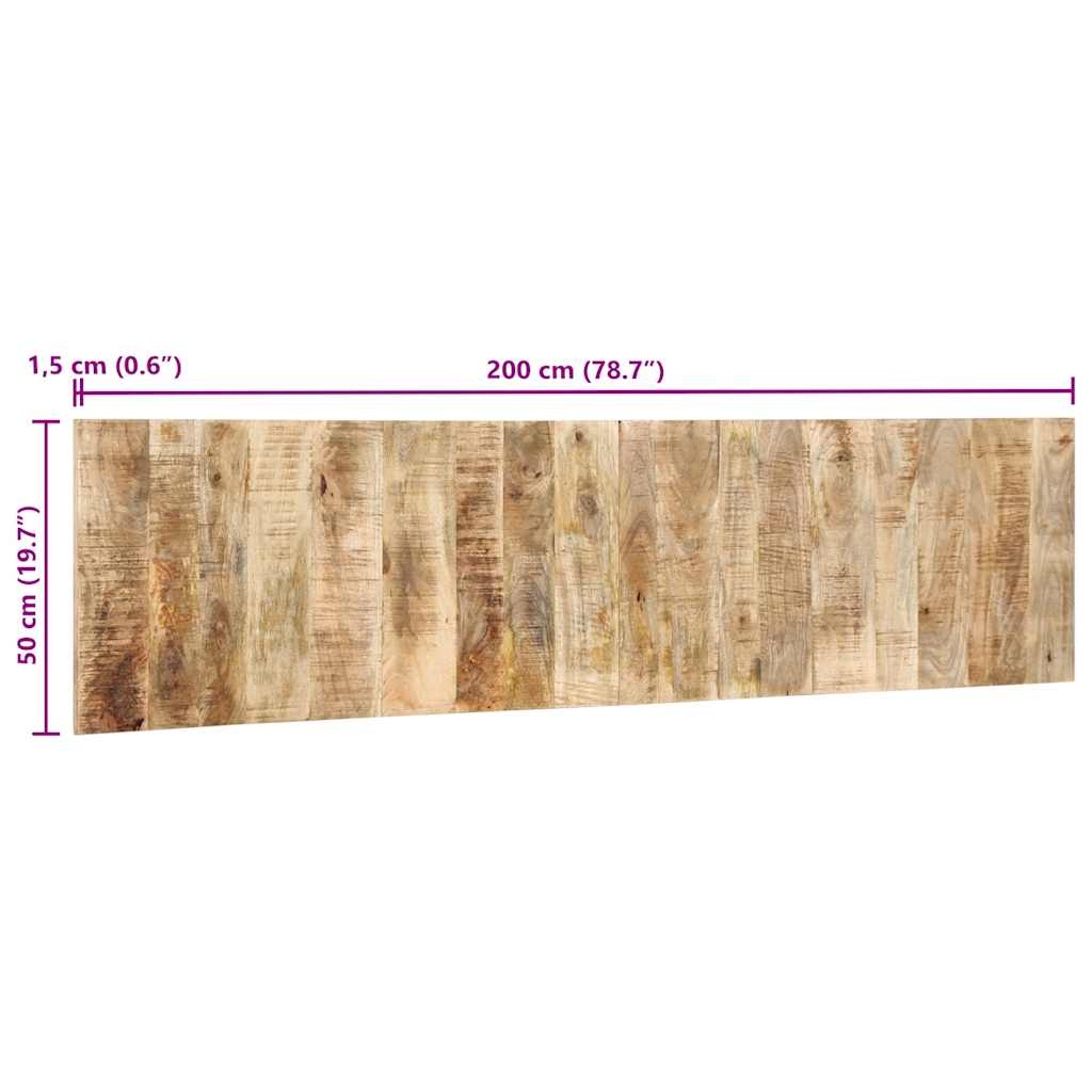 Cabeceira 200 cm madeira de mangueira áspera maciça