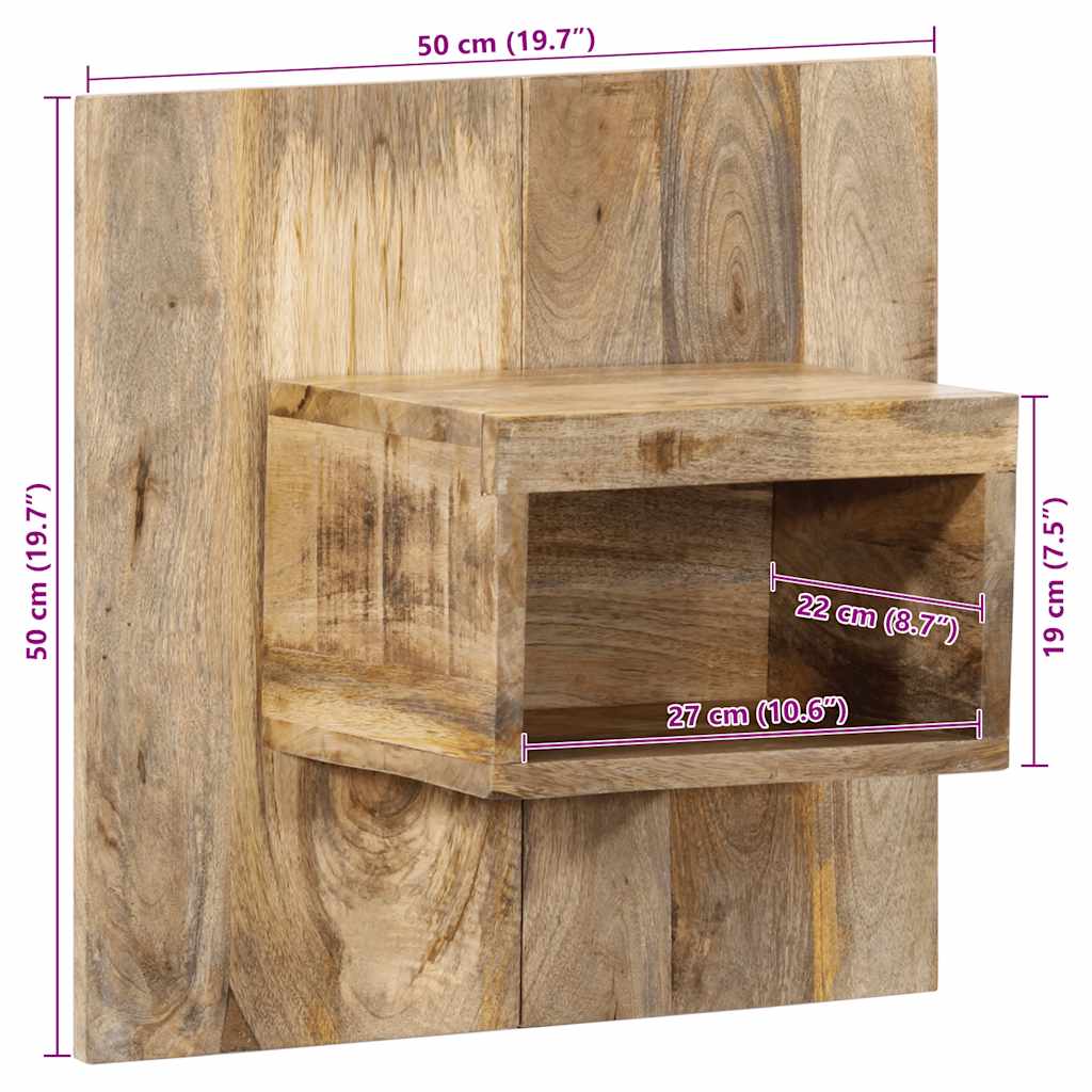 Mesa de cabeceira 50x27x50 cm madeira maciça manga áspera